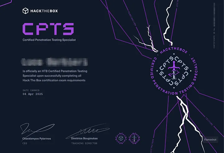 CPTS Certificate